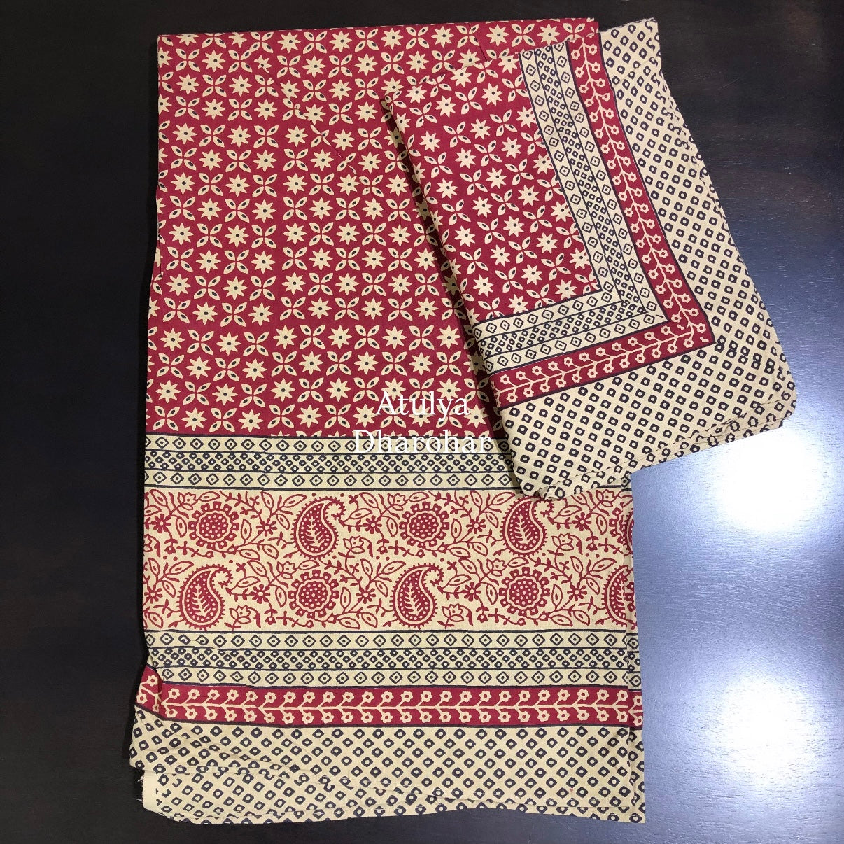 Red Kalamkari Single Bedsheet