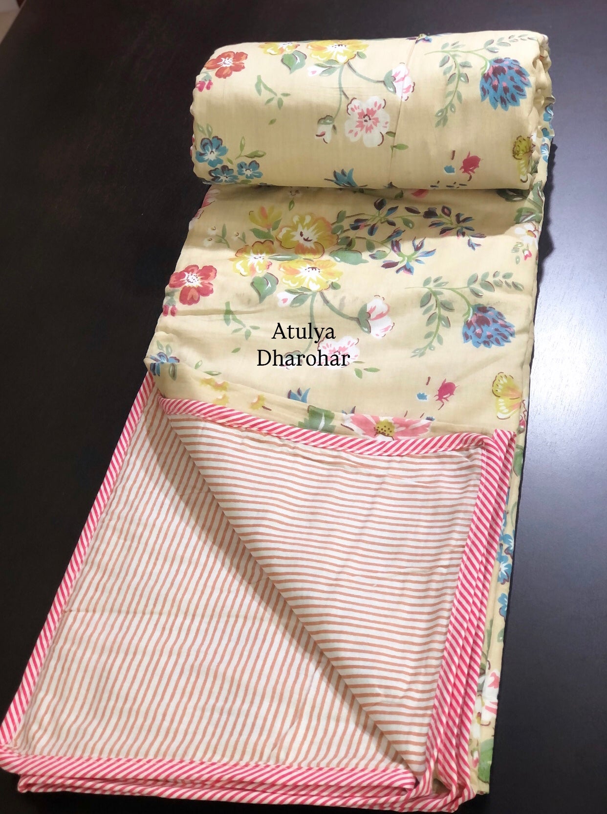 Multicolour Floral Double Mulmul Dohar