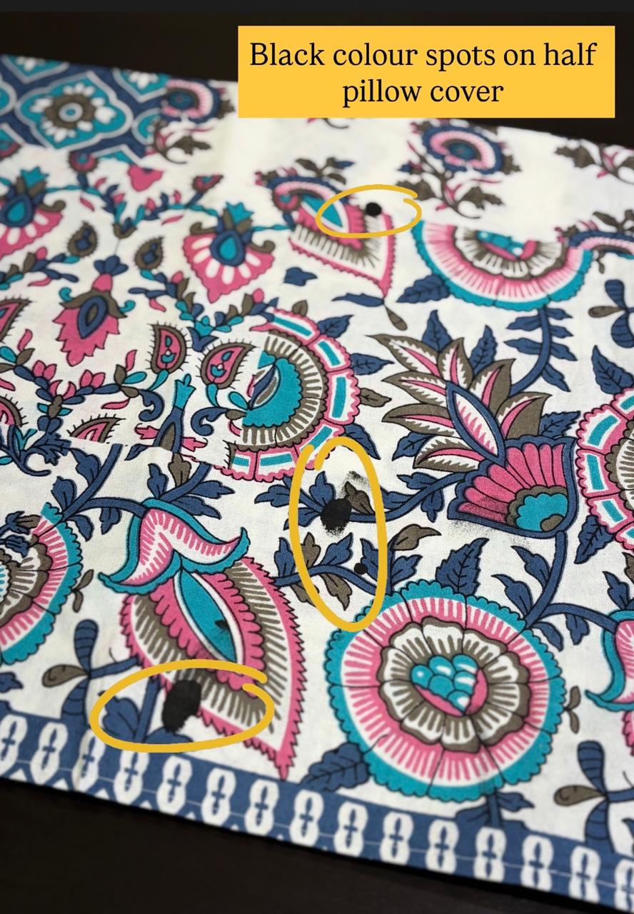 Blue Patchwork Look Cotton Super King Bedsheet