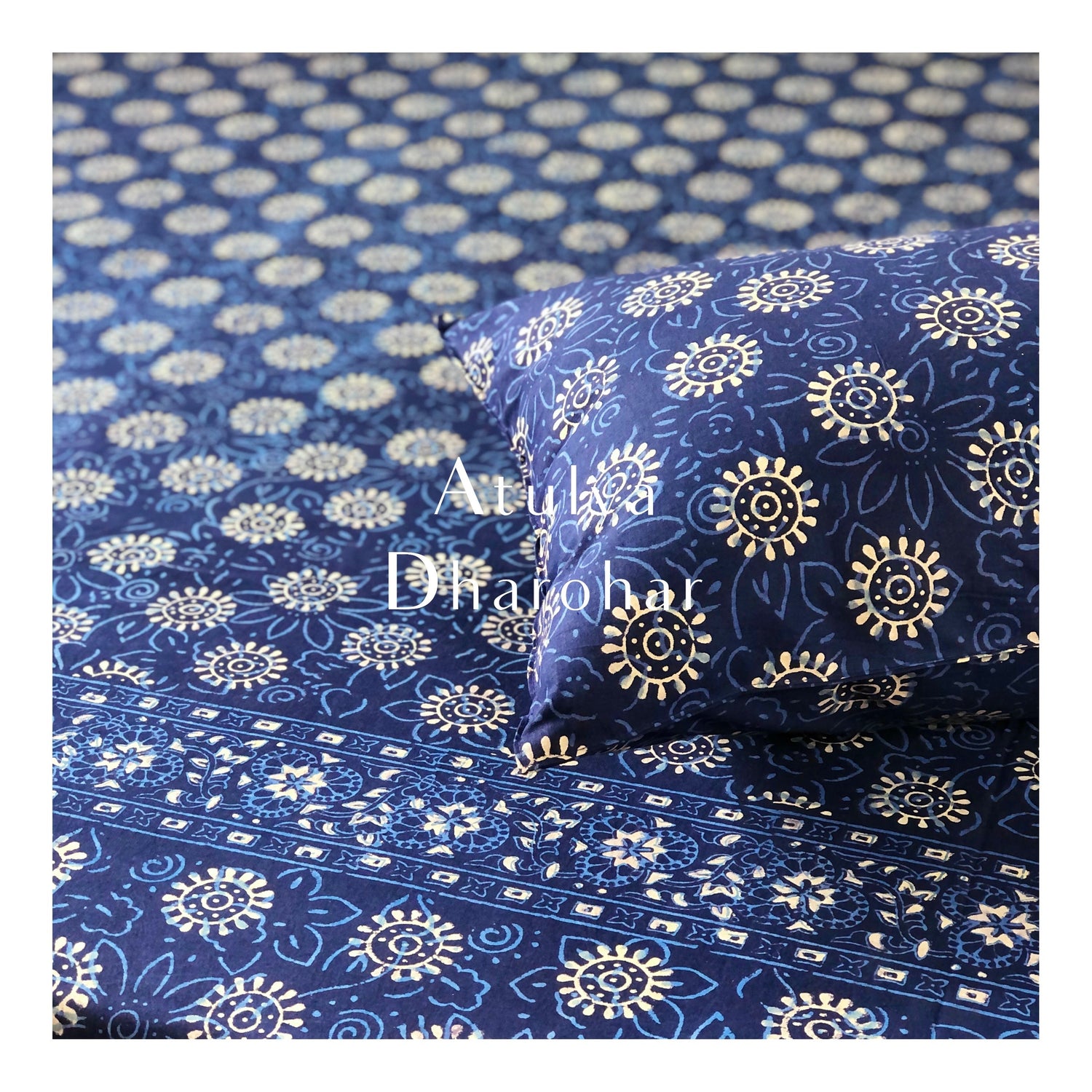 Hand Block Printed Bedsheet (254 cm by 274 cm / 100x108 inch)