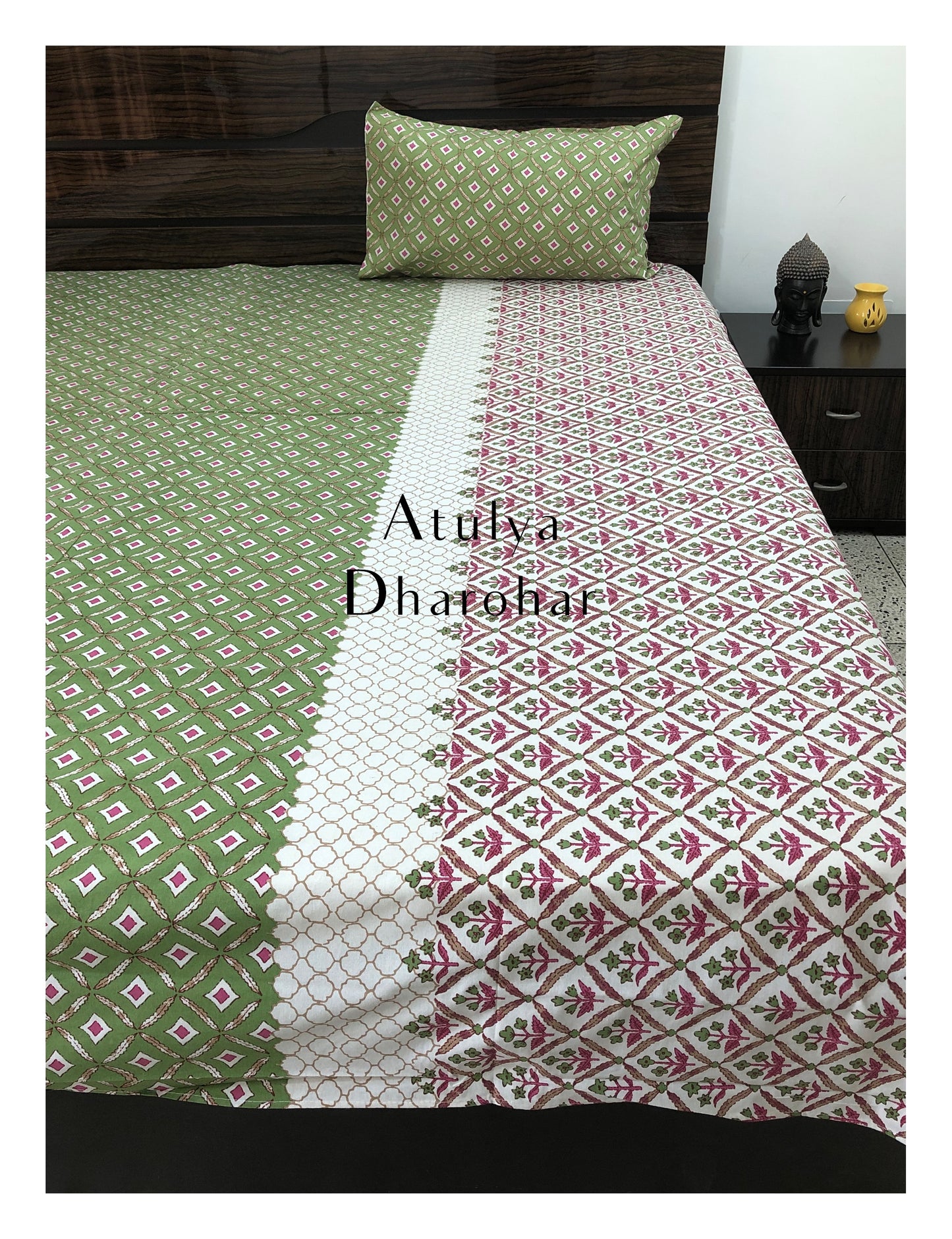 Green Jaal Bedsheet