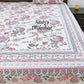 Blue and Pink Floral Jaal Cotton Super King Bedsheet