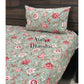 Green and Pink Floral Motifs Bedsheet