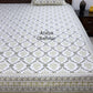 Green Floral Mughal Jaal Cotton Super King Bedsheet