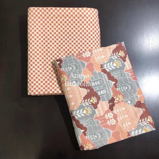 Multicolour Jharokha Cambric Cotton Single Dohar Pair