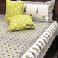 Green and Grey Floral Jaal Bedsheet