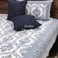 Blue Floral Mughal Jaal Bedsheet