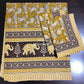 Greenish Mustard Kalamkari Cotton King Size Bedsheet