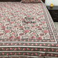 Pink Floral Jaal Cotton Super King Bedsheet