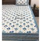 Blue and Grey Mughal Floral Jaal Bedsheet