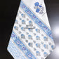 Blue and Grey Floral Motifs Hand Block Printed Waffle Cotton Towel