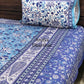 Blue Floral Jaal Cotton Super King Bedsheet