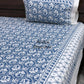 Blue Floral Jaal Cotton Super King Bedsheet