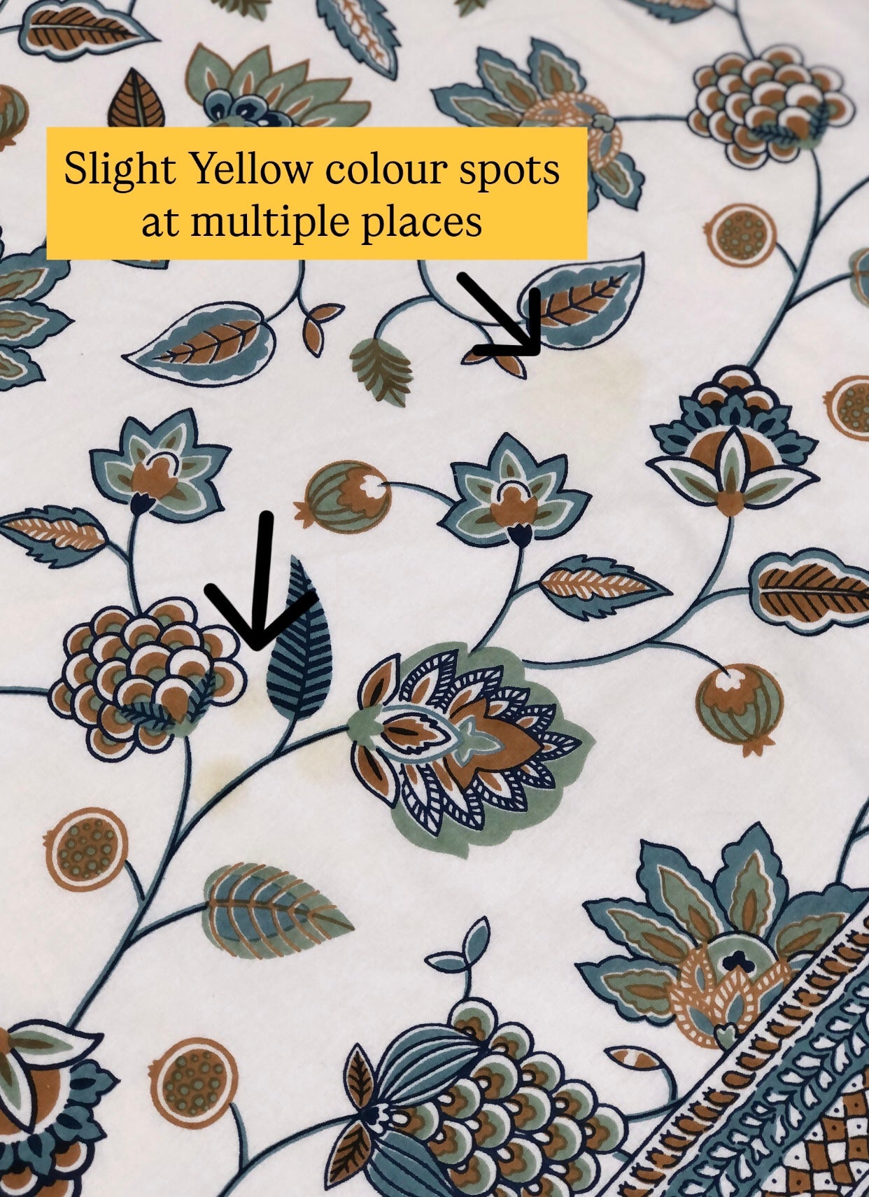 Blue Floral Jaal Cotton Super King Bedsheet