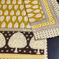 Greenish Mustard and Black Kalamkari Single Bedsheet