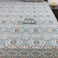 Grey and Blue Ikat Cotton King Size Bedsheet