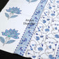 Blue Floral Hand Block Waffle Cotton Towel Set