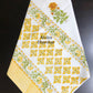Yellow Floral Motifs Hand Block Printed Waffle Cotton Towel