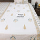 Teal and Golden Brown Floral Motifs Percale Cotton Hand Block Super King Bedsheet