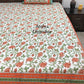 Orange Floral Jaal Bedsheet