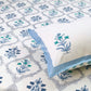Blue Floral Mughal Jaal Super King Cotton Bedsheet