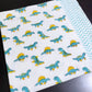Blue Dino Hand Block Printed Waffle Cotton Kids Towel