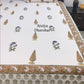 Blue and Brown Floral Cotton Hand Block Bedsheet