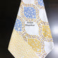 Yellow and Blue Mughal Jaal Hand Block Printed Waffle Cotton Towel