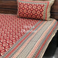 Maroon & Black Cotton Kalamkari King Size Bedsheet