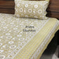 Green Floral Jaal Cotton King Size Bedsheet