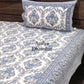 Blue Floral Mughal Jaal Bedsheet