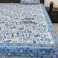 Blue Floral Jaal Super King Bedsheet