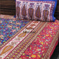 Blue & Red Floral Jaal Cotton Super King Bedsheet