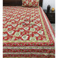 Red and Green Floral Jaal Bedsheet