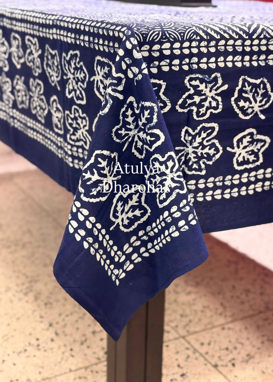 Indigo Patchwork Look Dining Table Cover