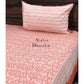 Peach Floral Jaal Super King Bedsheet