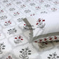 Grey and Red Floral Mughal Jaal Cotton Super King Bedsheet
