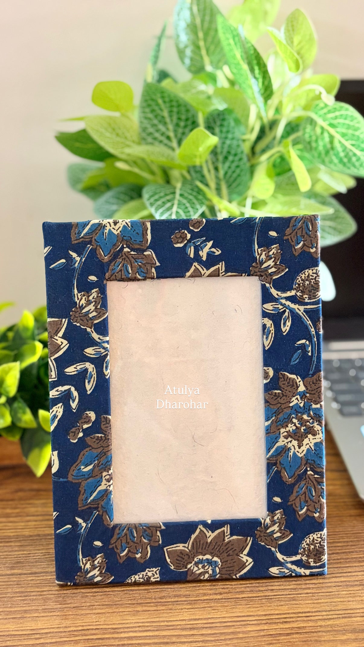 Blue Floral Photo Frame