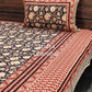 Black Kalamkari Cotton King Size Bedsheet
