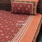 Maroon Cotton Kalamkari King Size Bedsheet