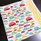 Multicolour Car Hand Block Printed Waffle Cotton Kids Towel