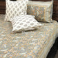 Grey Floral Jaal Cotton Super King Bedsheet