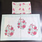 Pink Floral Motifs Percale Cotton Hand Block Printed Super King Bedsheet