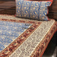 Indigo Kalamkari Hand Block Printed Single Bedsheet