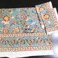 Turquoise and Mustard Floral Jaal Cotton Super King Bedsheet