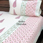 Pink Pine Motifs Designer Hand Block Printed Bedsheet