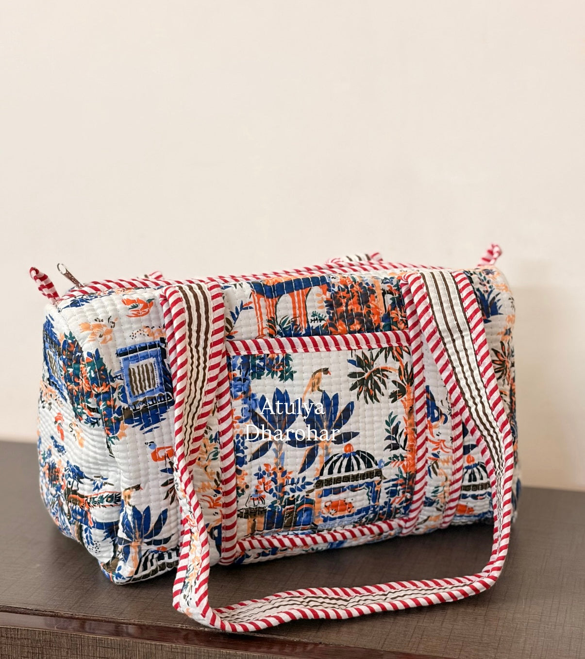 Multicolour Quilted Mini Duffle Bag