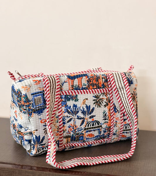 Multicolour Quilted Mini Duffle Bag
