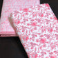 Pink Floral Jaal Cambric Cotton Single Dohar Pair