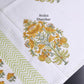 Yellow Floral Motifs Hand Block Printed Waffle Cotton Towel